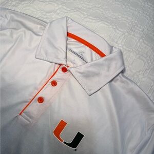 Colosseum UMiami White Polo with Orange Highlights